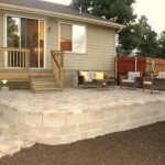 Exterior shot of a newly remodeled stone patio